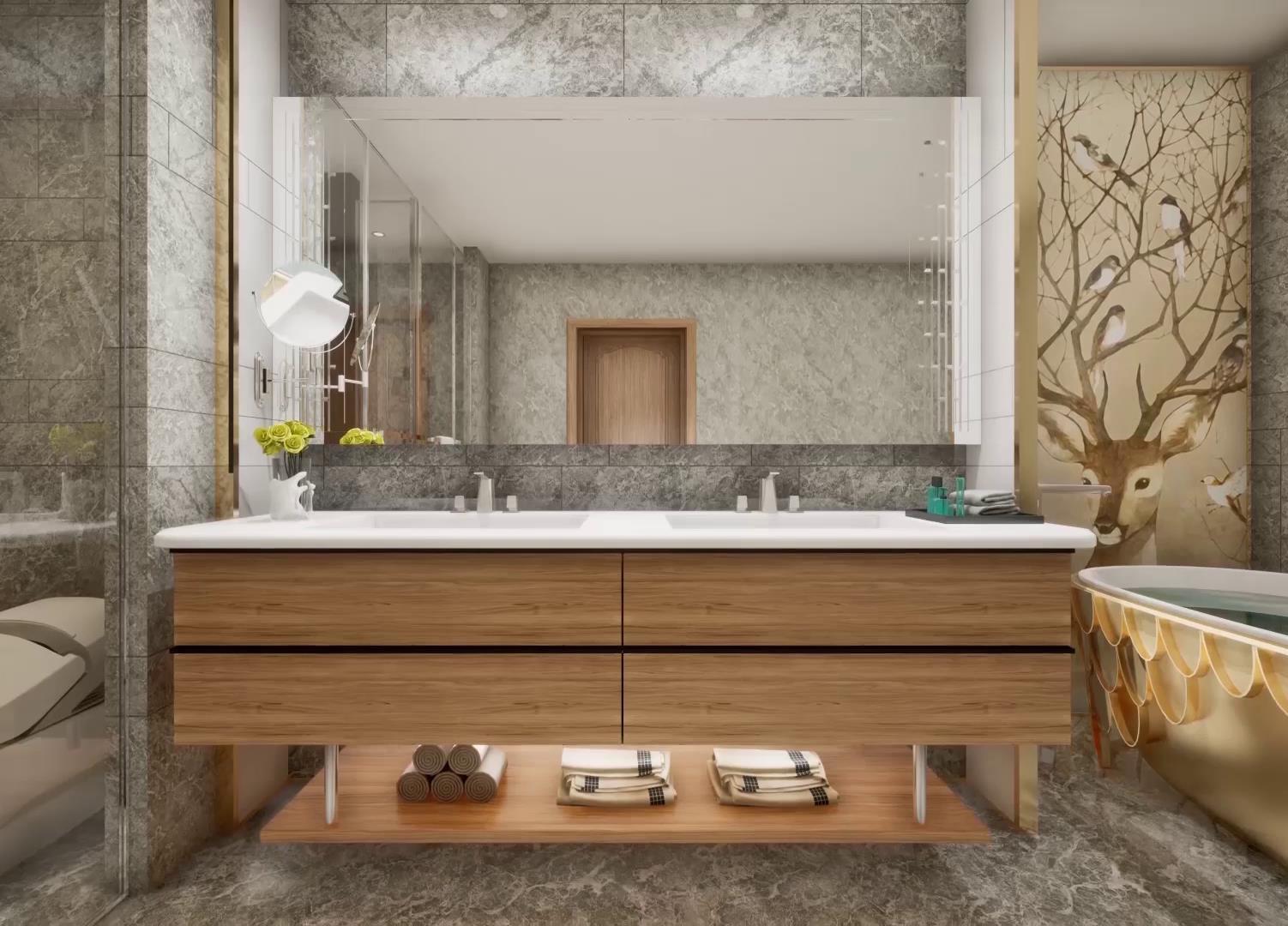 luxury modern melamine kitchen cabinet