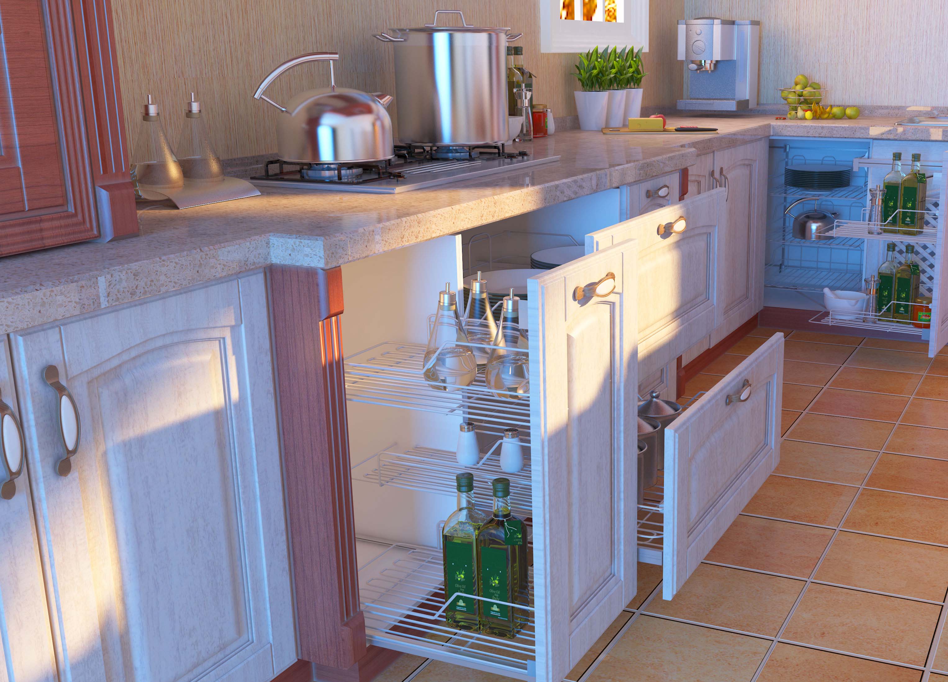 basket-drawer-condiments-pvc-kitchen-cabinet
