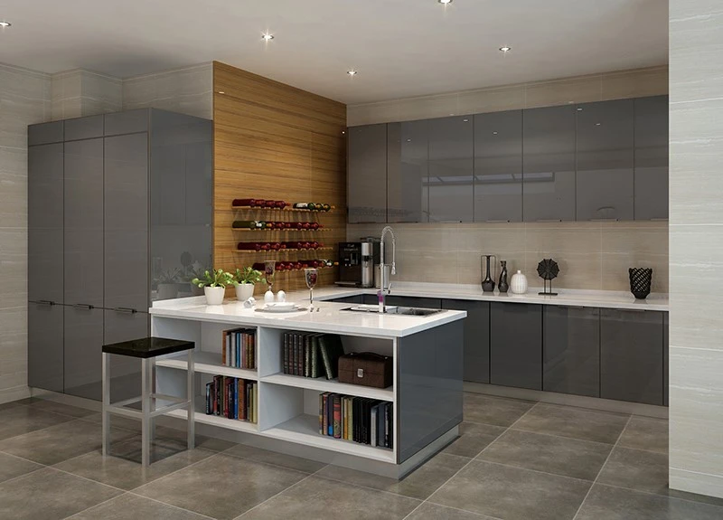 Grey High Gloss Kitchen Cabinets Grey High Gloss Kitchen Cabinets
