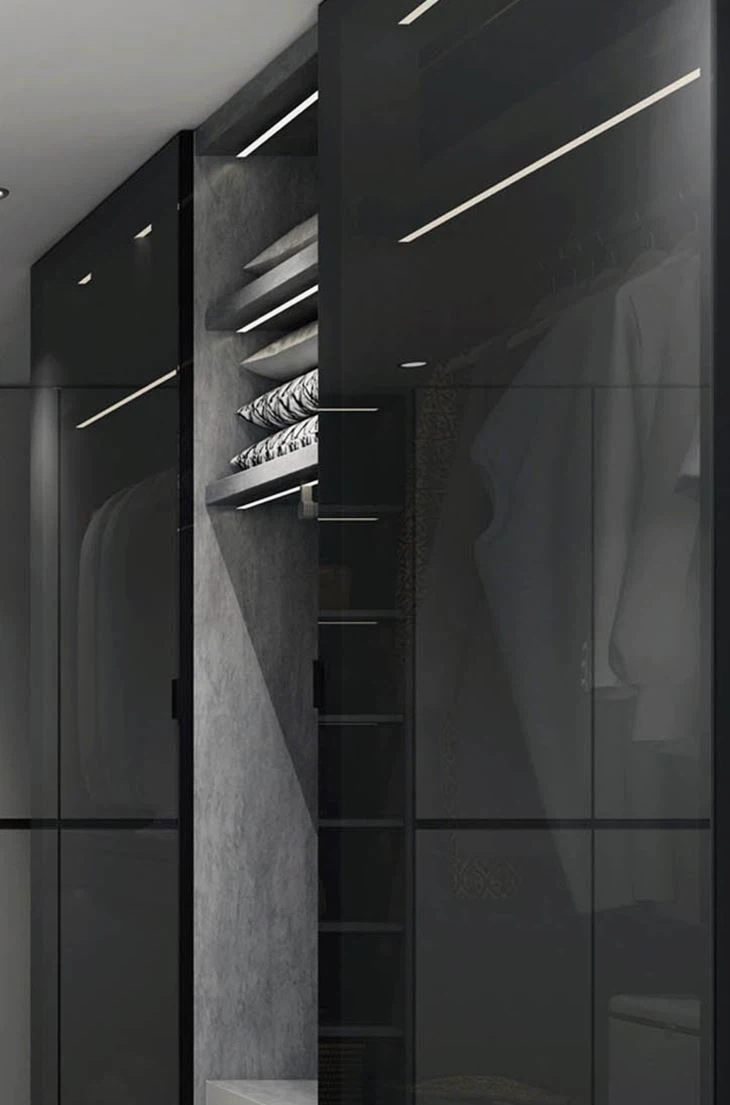 Modern Gray Simple Design Wardrobe Cabinet